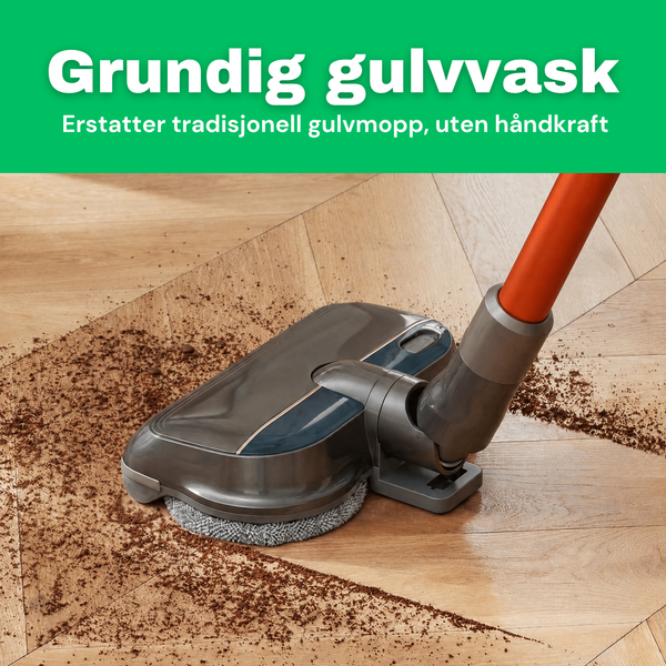 NO: CleanFriend Flow™ moppeutvidelse vasker gulvet grundig og erstatter tradisjonell gulvmopp