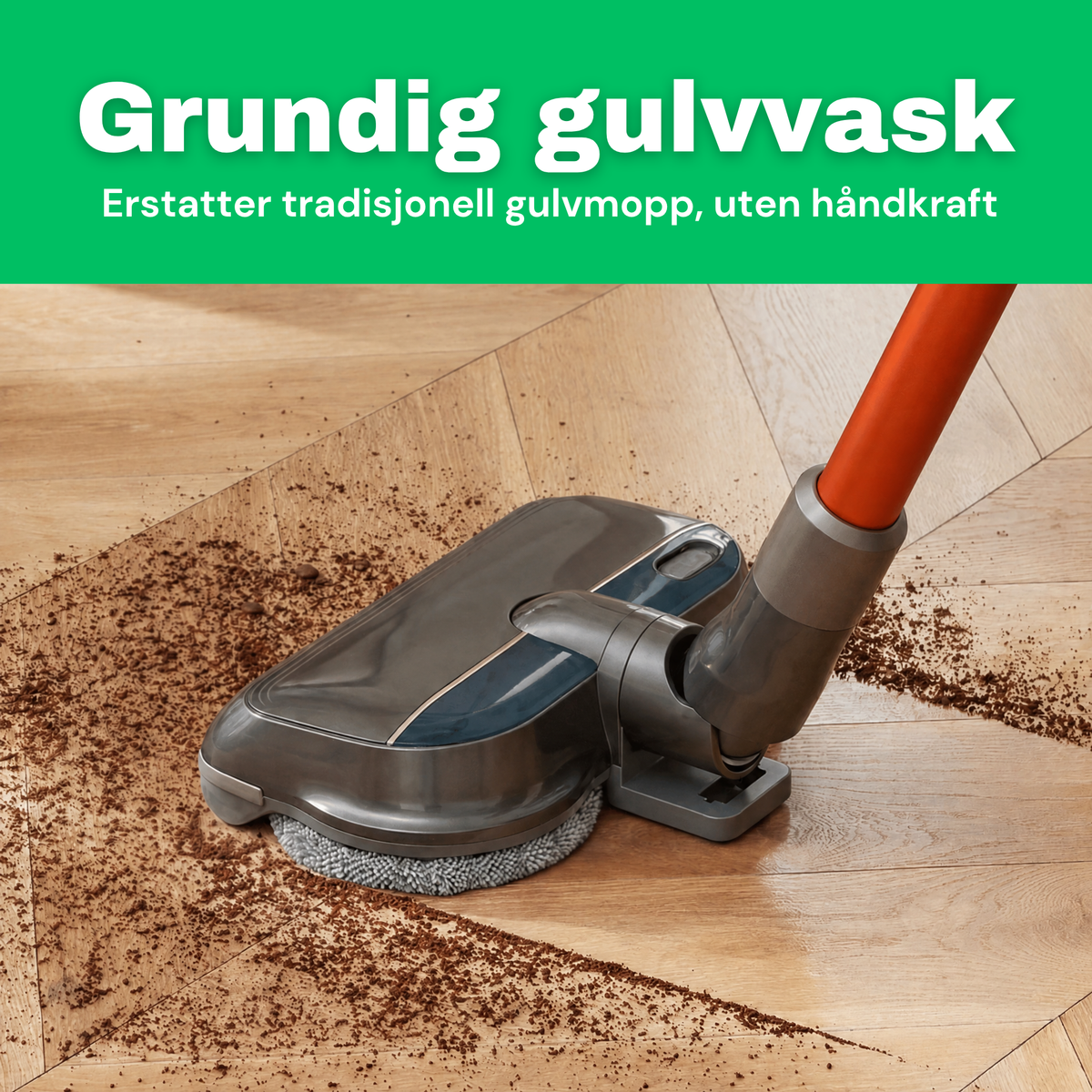 NO: CleanFriend Flow™ moppeutvidelse vasker gulvet grundig og erstatter tradisjonell gulvmopp