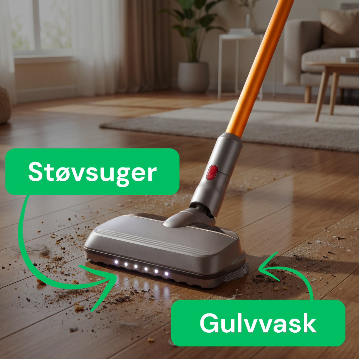 NO: CleanFriend Flow™ støvsuger og vasker gulvet i én og samme bevegelse