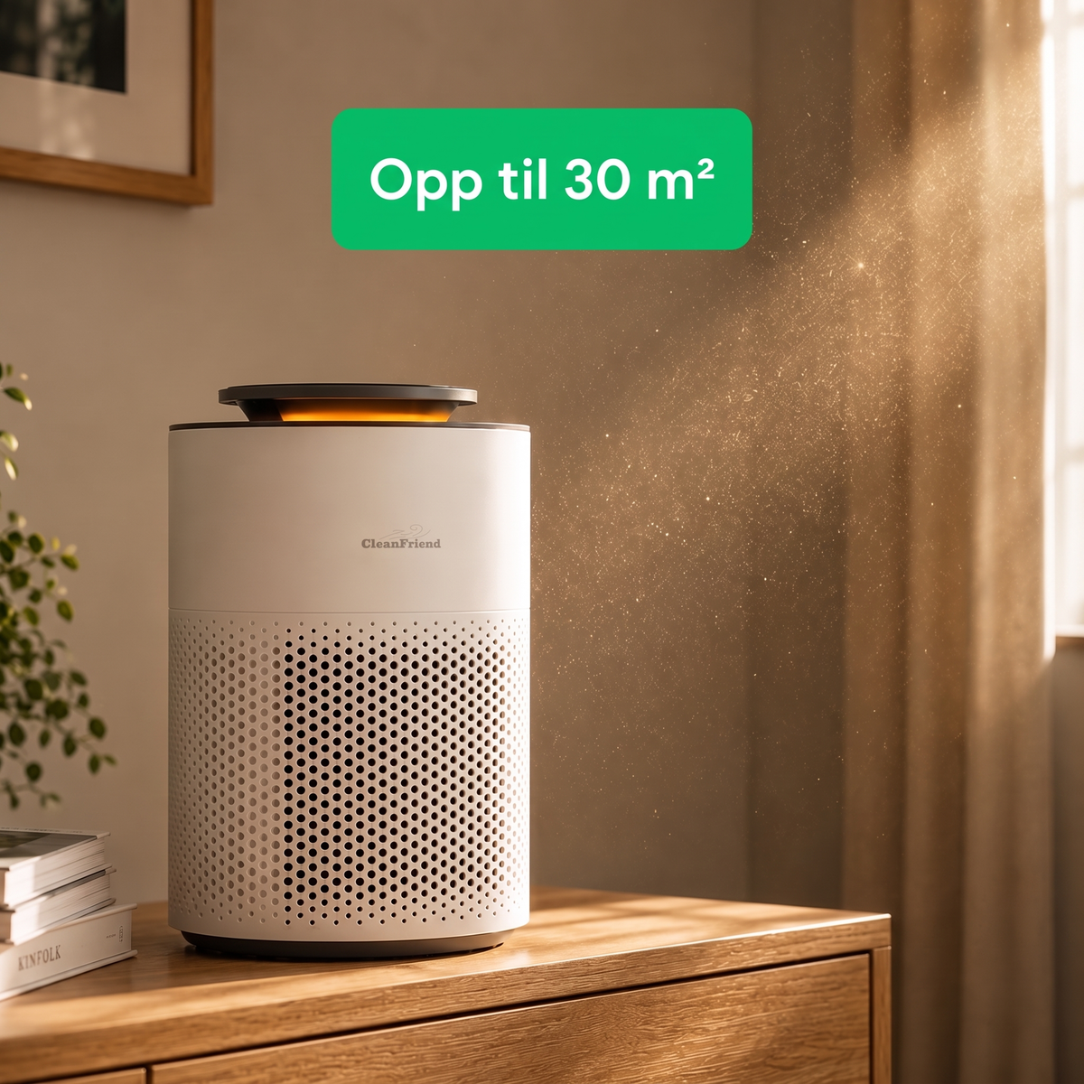 NO: CleanFriend AirFlow15™ luftrenser renser rom på opptil 30 m²