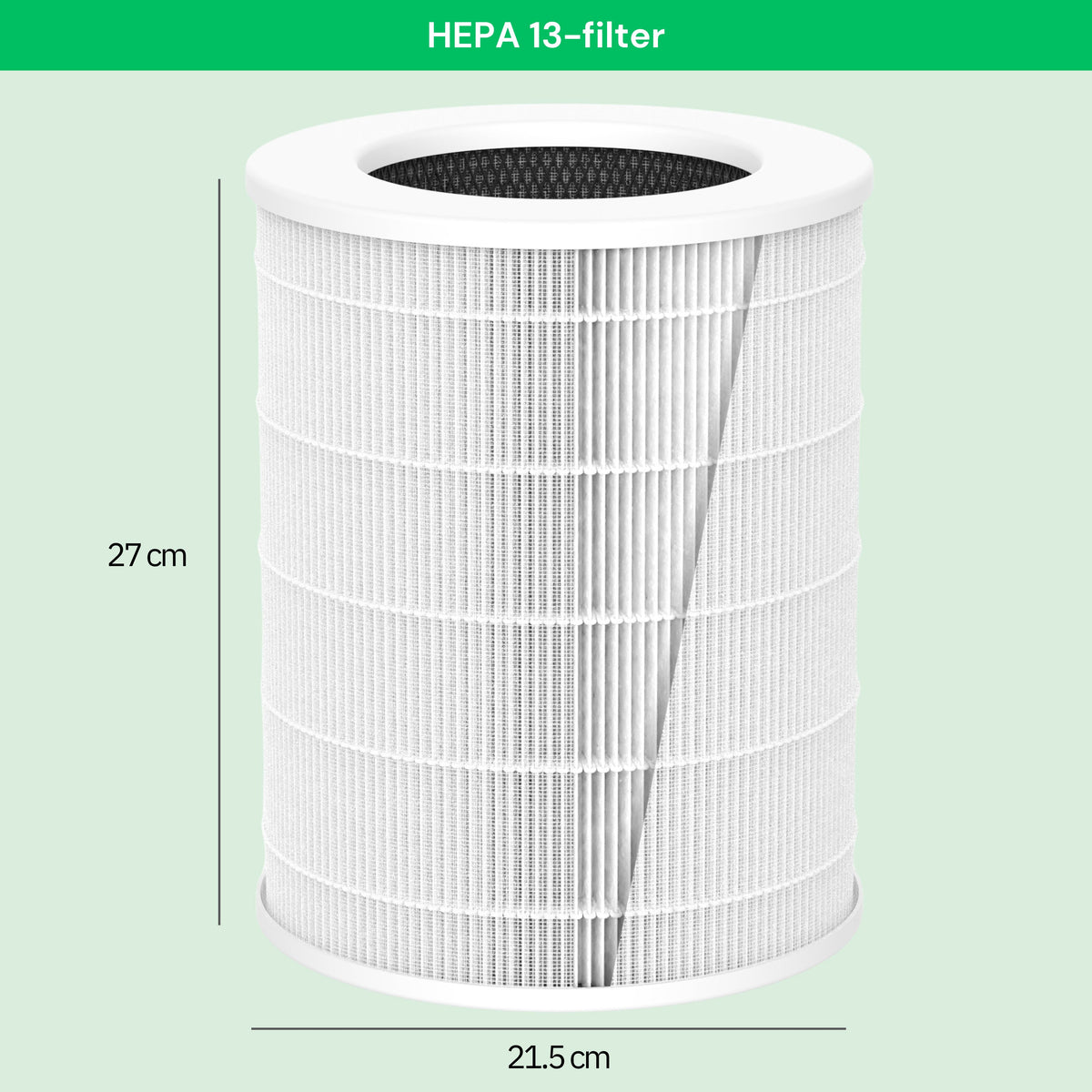 NO: HEPA 13-filter til AirFlow70™ luftrenser – mål