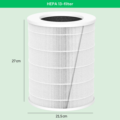 NO: HEPA 13-filter til AirFlow70™ luftrenser – mål