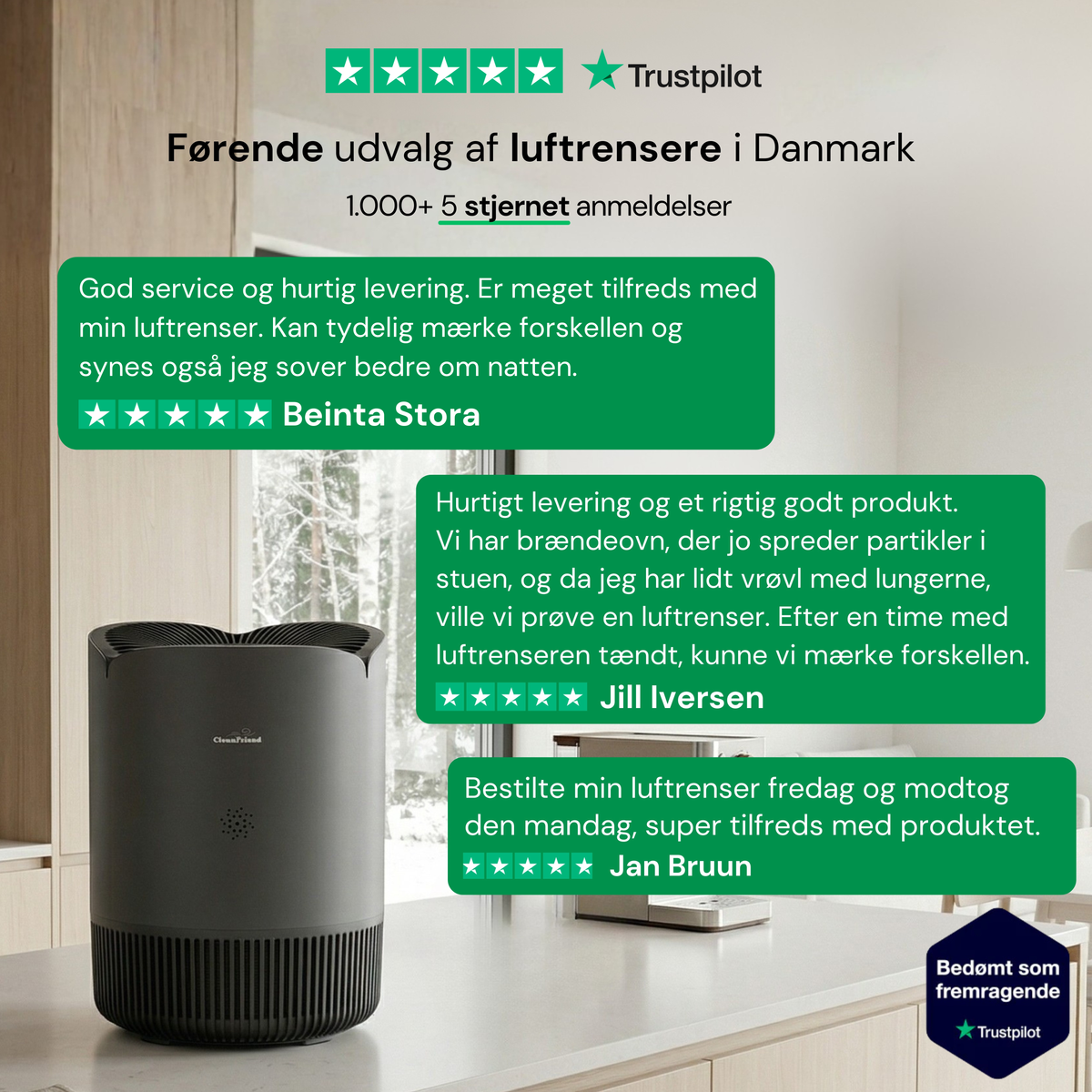 CleanFriend AirFlow30™ PRO luftrenser – i dansk hjem