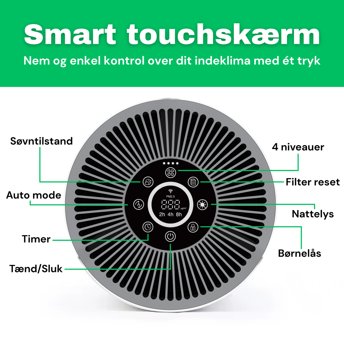 CleanFriend AirFlow30™ luftrenser – renser luften i soveværelset