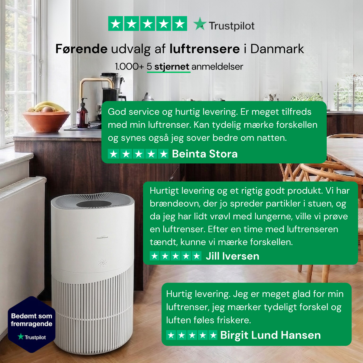 CleanFriend AirFlow70™ luftrenser – i dansk hjem