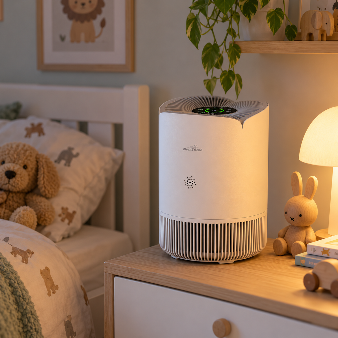 AirFlow30™ på natbordet i et hyggeligt børneværelse