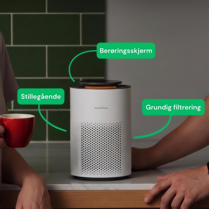 NO: CleanFriend AirFlow15™ luftrenser med berøringsskjerm, stillegående drift og grundig filtrering