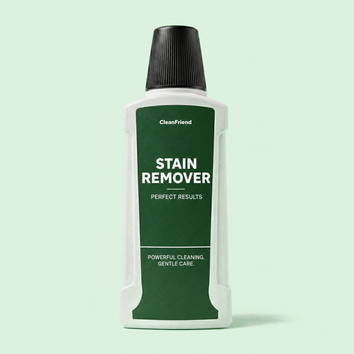 NO: (hero) Flekkfjerner til SpotCleaner™ teppevasker – flaske på lysegrønn bakgrunn