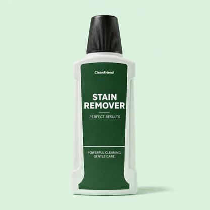 NO: (hero) Flekkfjerner til SpotCleaner™ teppevasker – flaske på lysegrønn bakgrunn