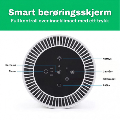 NO: Smart berøringsskjerm på CleanFriend AirFlow15™ luftrenser