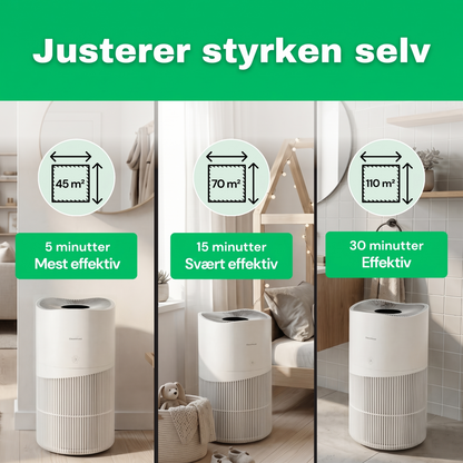 NO: CleanFriend AirFlow70™ luftrenser justerer styrken selv i rom opptil 110 m²